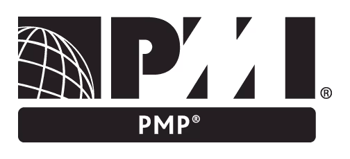 PMI PMP certification logo with globe design and registered trademark.