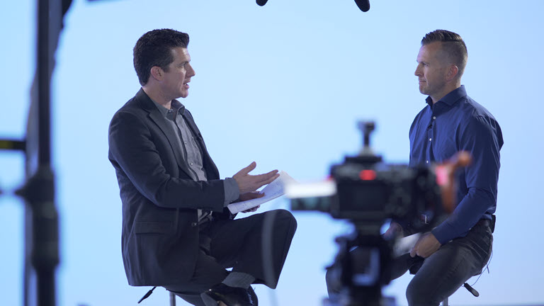 Shawn Livermore and Jeff Sherwood discussing AI governance frameworks and compliance requirements in studio