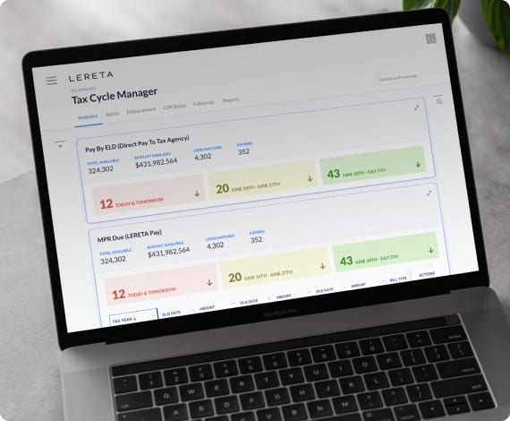 LERETA tax cycle manager administration interface
